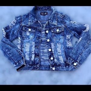 Blue Distressed Jean Jacket